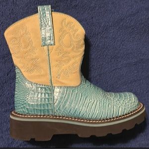 Ariat Fatbaby Turquoise Toe Boots Size 6 B